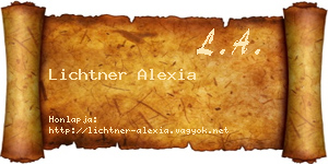 Lichtner Alexia névjegykártya